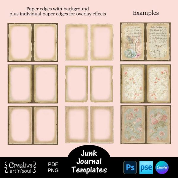 Printable Junk Journal Page Templates