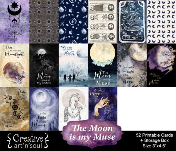 The Moon is my Muse Printable Cards