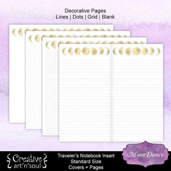 MoonDance Printable Travelers Notebook Inserts