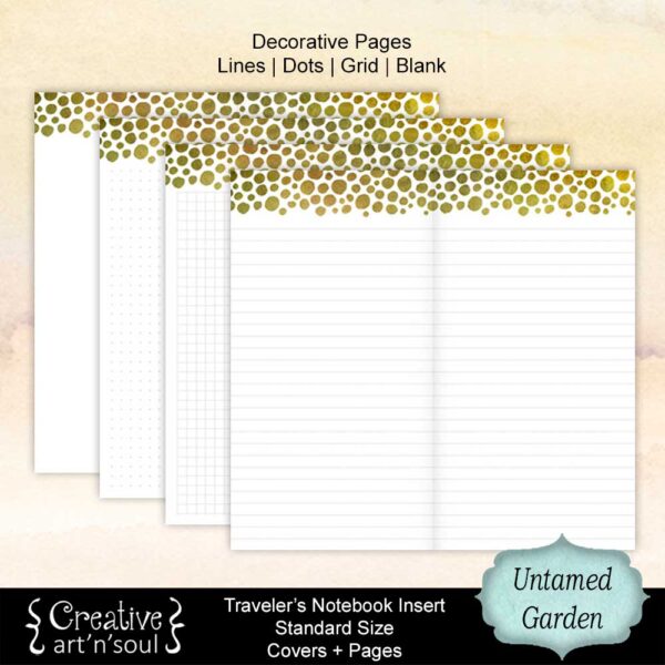 Untamed Garden Printable Travelers Notebook Inserts