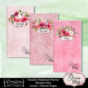 Dream Big Printable Travelers Notebook Planner Inserts - Creative ArtnSoul