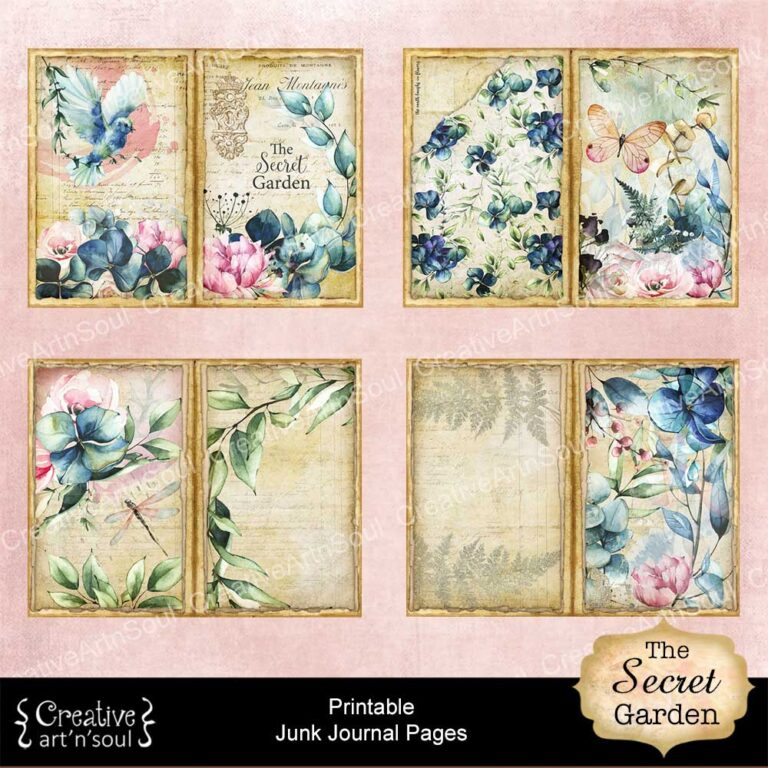 Printable Junk Journal Kit, The Secret Garden - CreativeArtnSoul