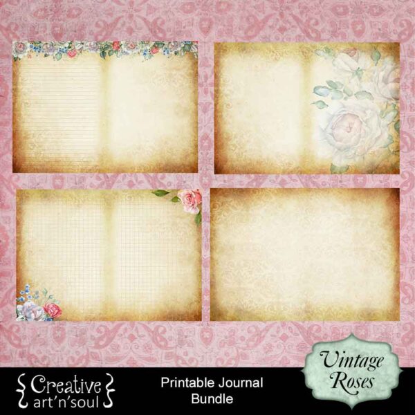 Vintage Roses Printable Junk Journal Bundle