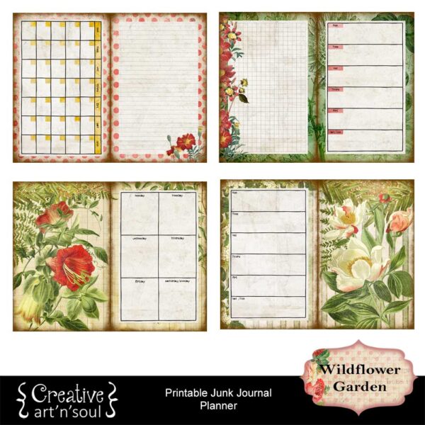 Wildflower Garden Printable Junk Journal Planner