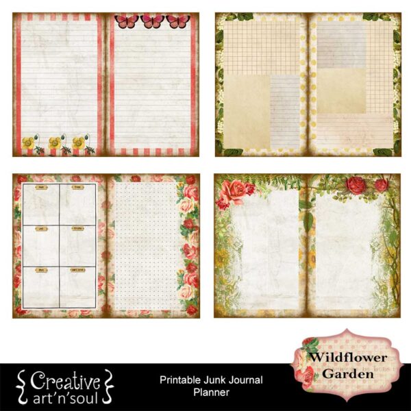 Wildflower Garden Printable Junk Journal Planner