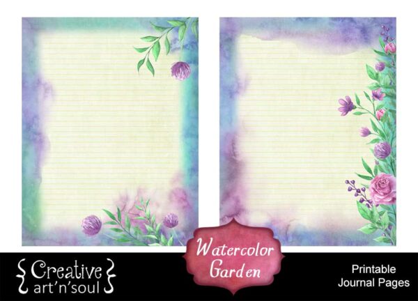 Watercolor Garden Printable Journal Pages