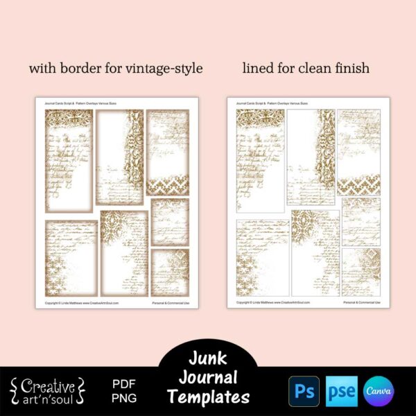 Printable Junk Journal Cards Templates