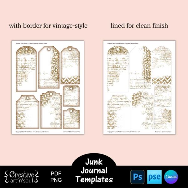 Printable Junk Journal Tag Templates