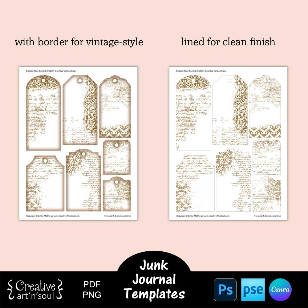 Printable Junk Journal Tag Templates Printable Junk Journal Tag Templates