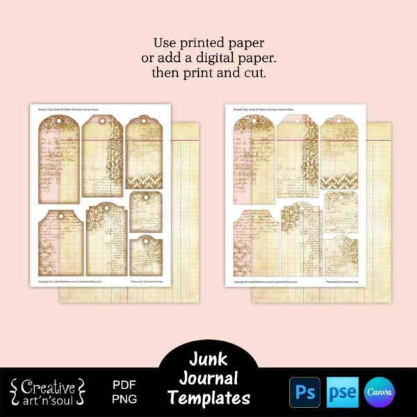 Printable Junk Journal Tag Templates