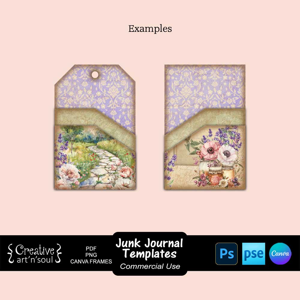 Printable Junk Journal Pocket Templates Printable Junk Journal Pocket Templates