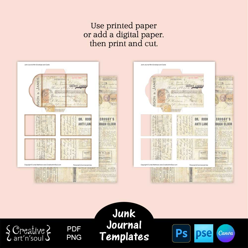 Printable Junk Journal Envelope Template Printable Junk Journal Envelope Template