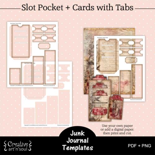 Printable Junk Journal Pocket Templates