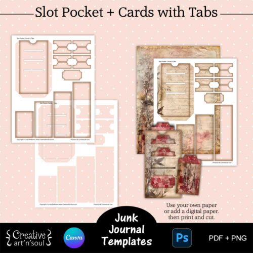 Printable Junk Journal Pocket Templates