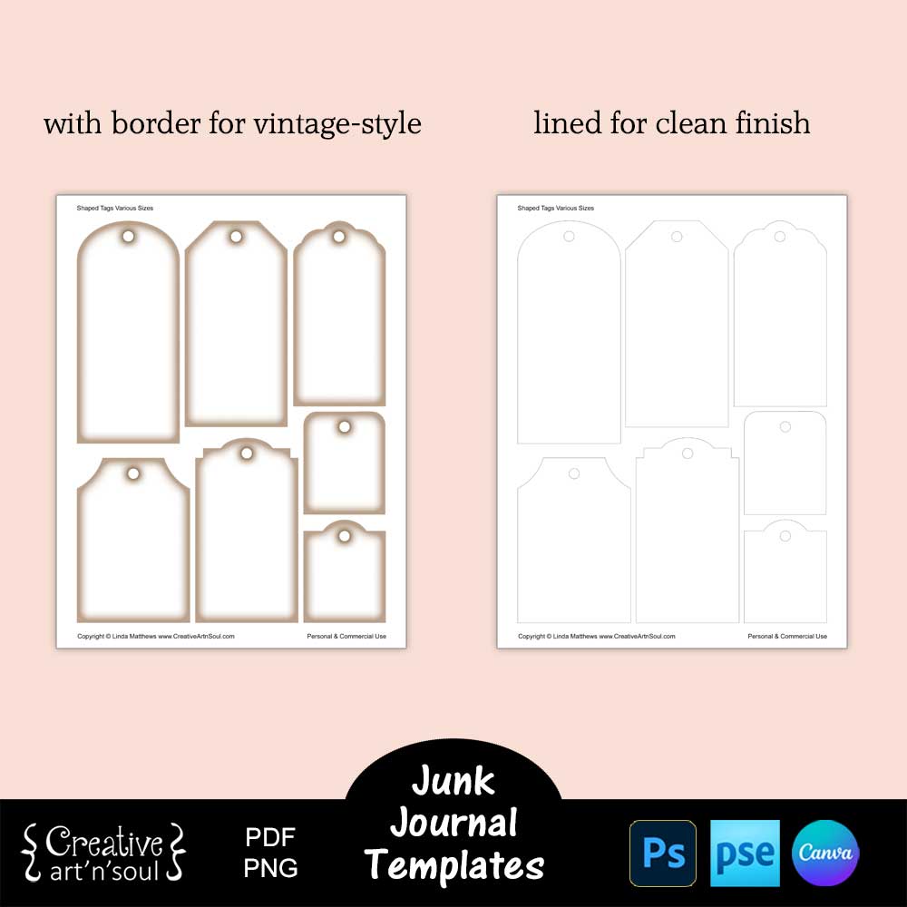 Printable Junk Journal Tag Templates Printable Junk Journal Tag Templates