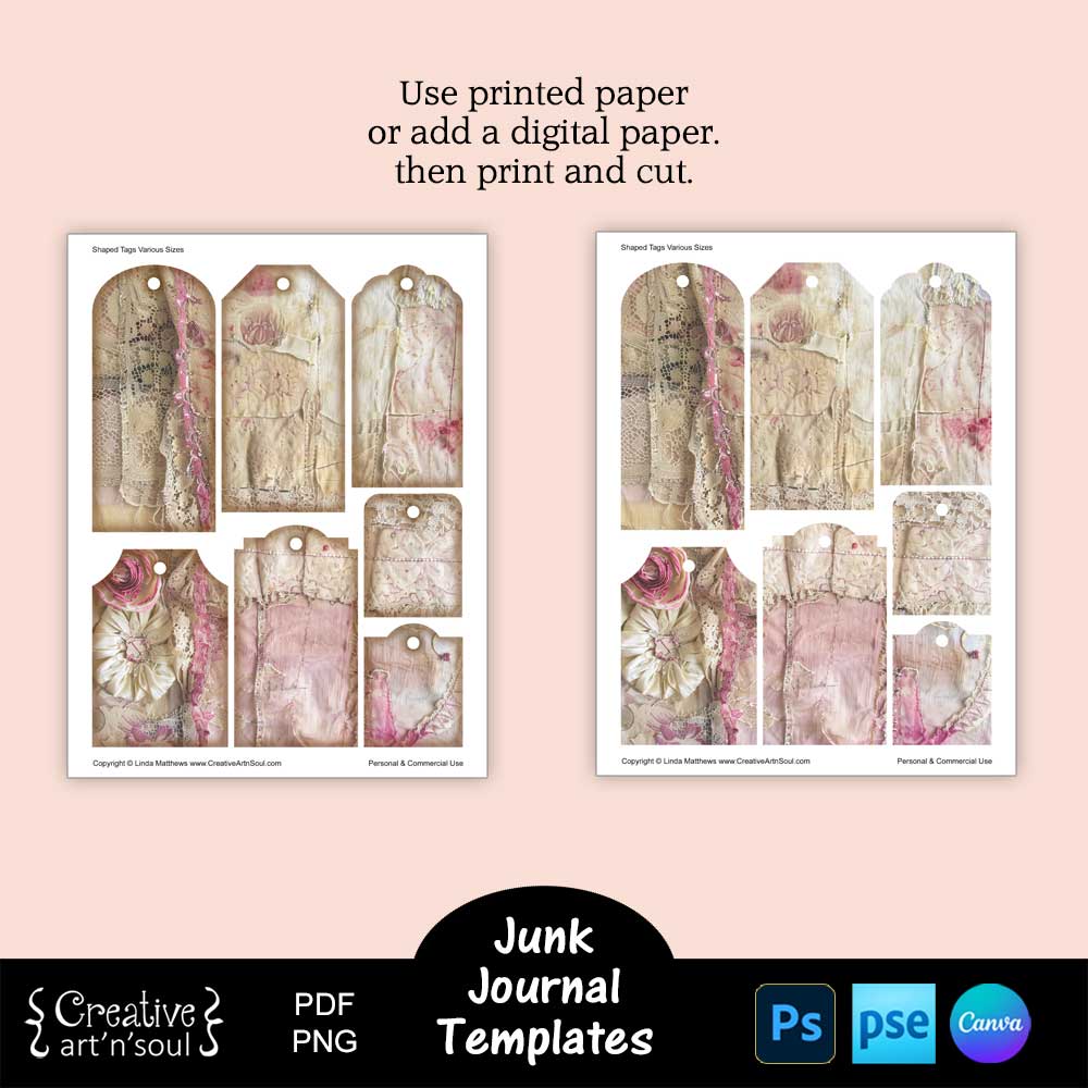 Printable Junk Journal Tag Templates Printable Junk Journal Tag Templates