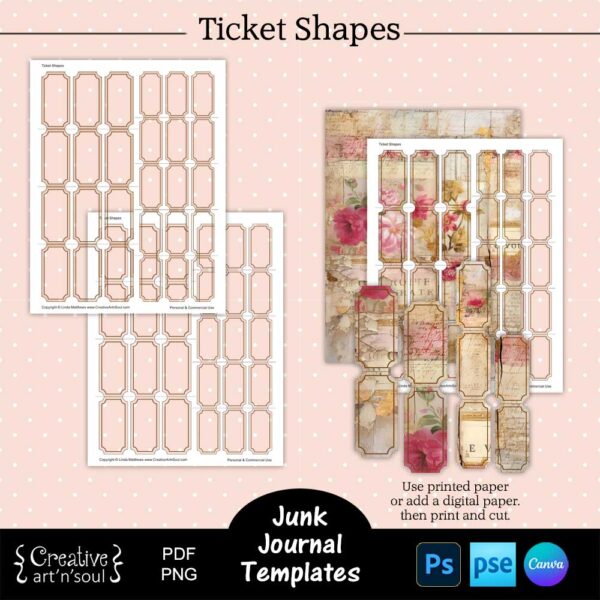 Printable Junk Journal Ticket Templates