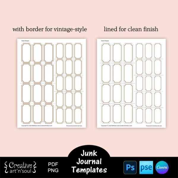Printable Junk Journal Ticket Templates