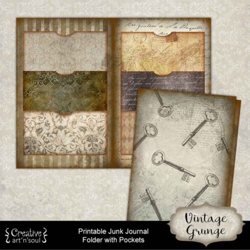 Printable Junk Journal Folder with Pockets