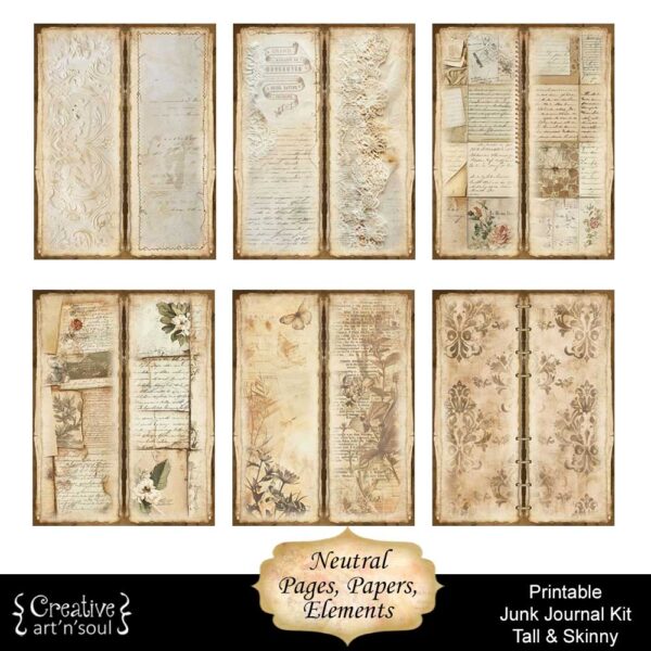 Printable Tall and Skinny Junk Journal