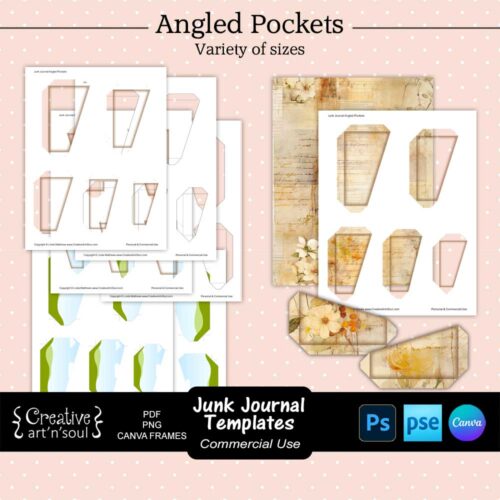 Printable Junk Journal Pocket Templates