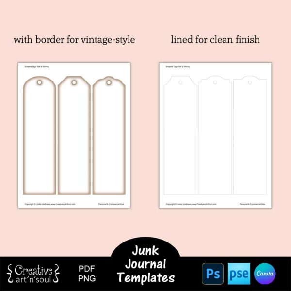 Printable Junk Journal Tag Templates