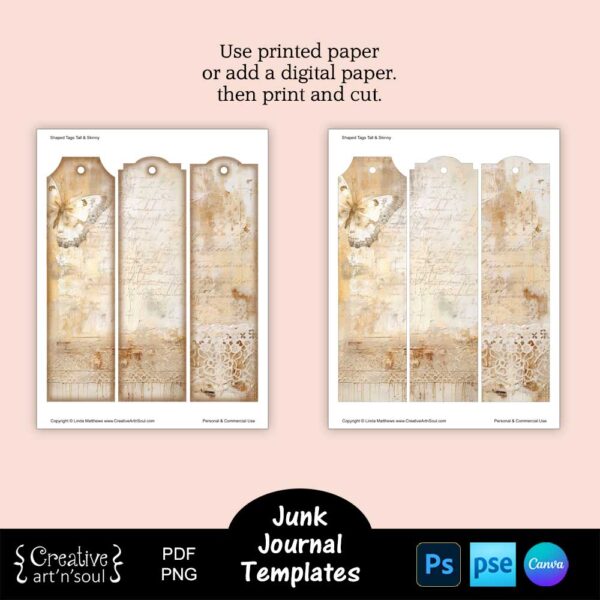 Printable Junk Journal Tag Templates