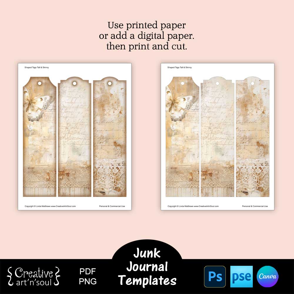 Printable Junk Journal Tag Templates Printable Junk Journal Tag Templates