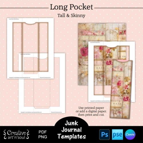 Printable Junk Journal Pocket Templates