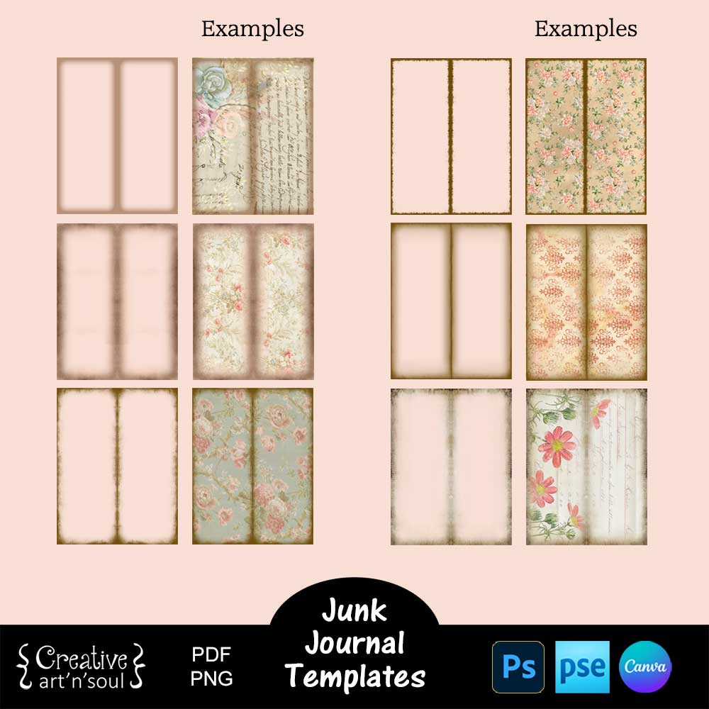Printable Junk Journal Page Templates Printable Junk Journal Page Templates
