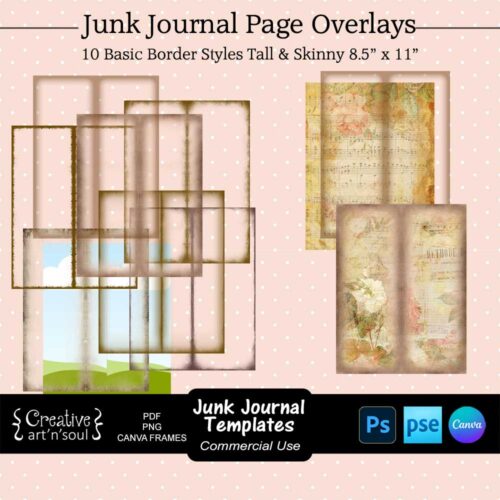 Printable Junk Journal Page Templates