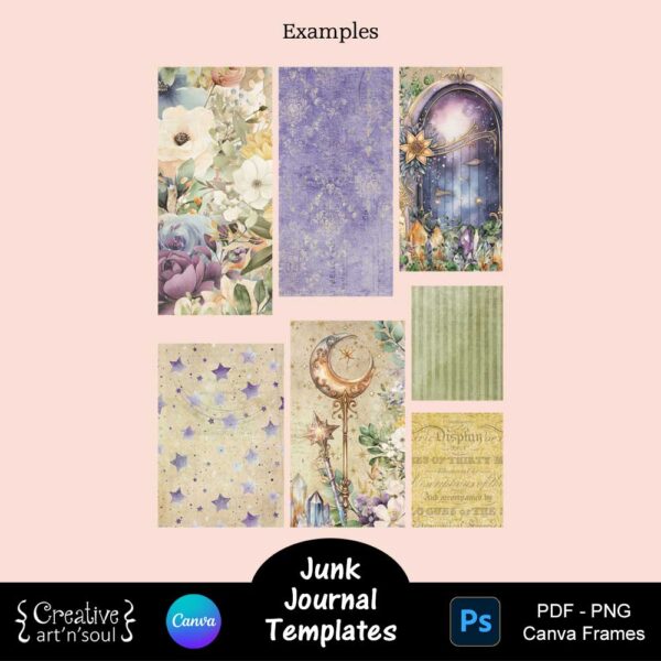 Printable Junk Journal Card Template Bundle