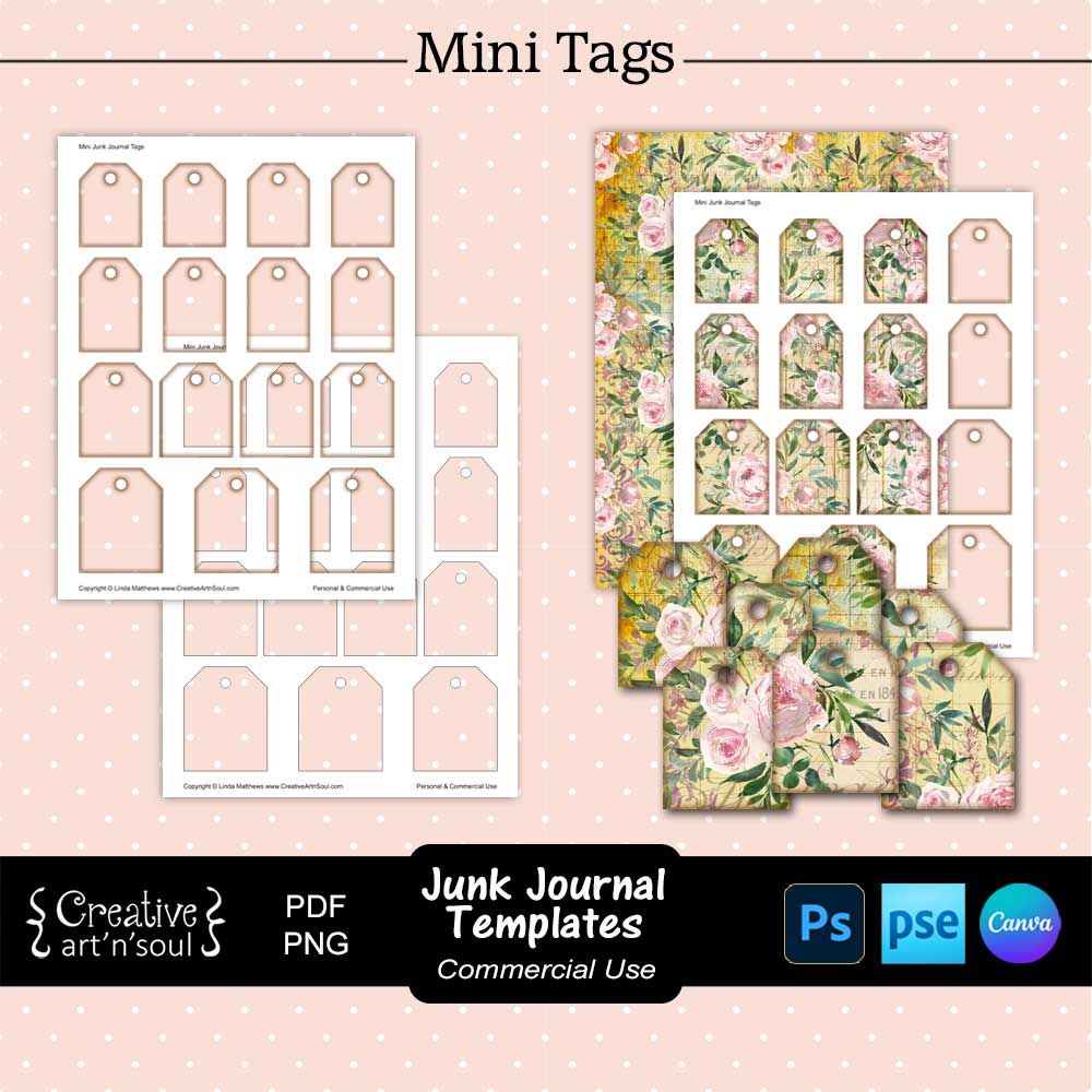 Printable Junk Journal Mini Tags Template Printable Junk Journal Mini Tags Template