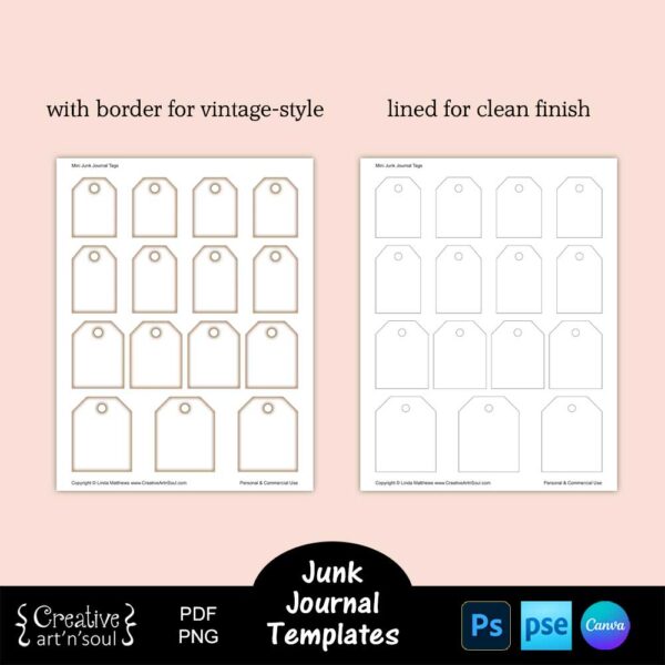 Printable Junk Journal Mini Tags Template