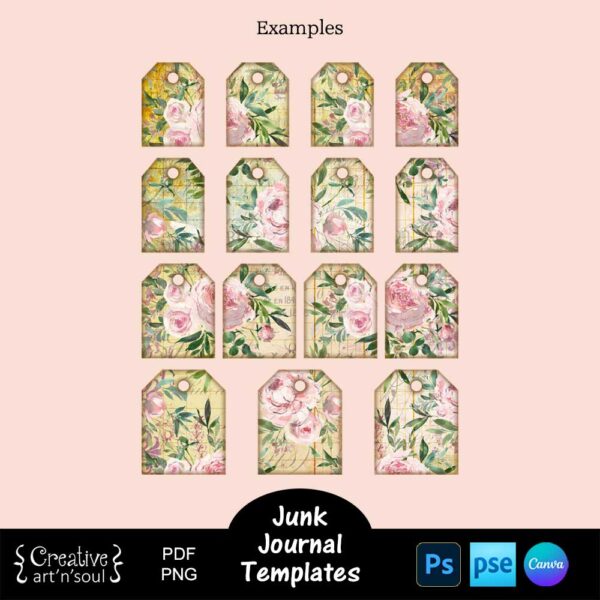Printable Junk Journal Mini Tags Template