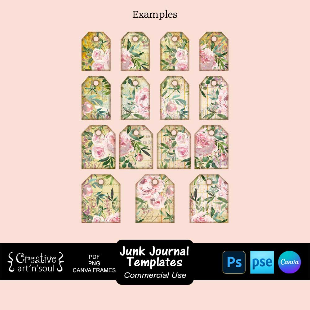 Printable Junk Journal Mini Tags Template Printable Junk Journal Mini Tags Template