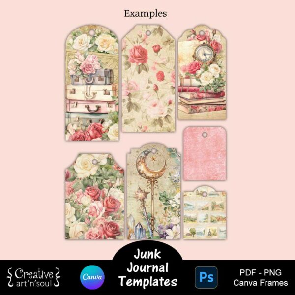 Printable Junk Journal Tag Template Bundle
