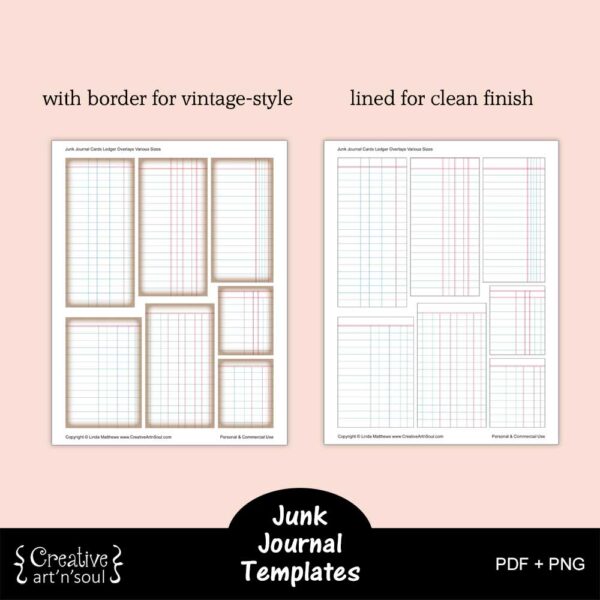 Printable Junk Journal Card Templates