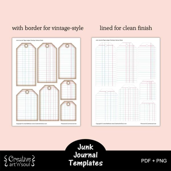 Junk Journal Tag Overlays