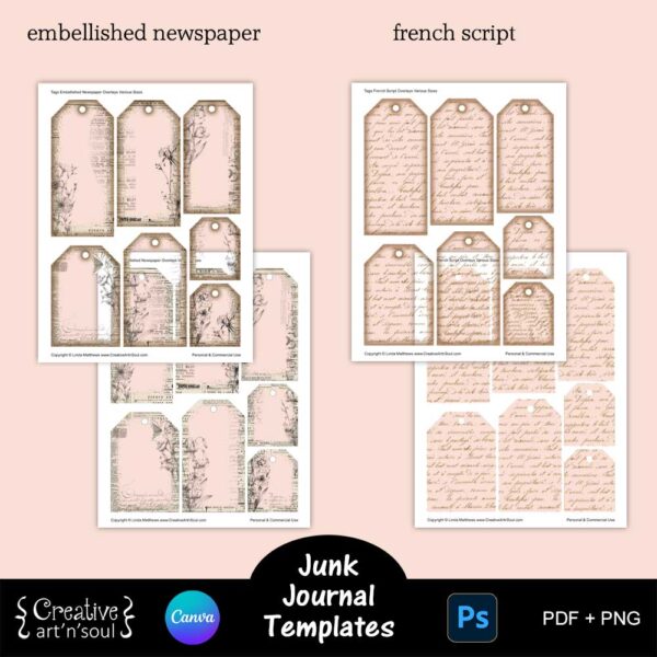 Printable Junk Journals Templates Bundle