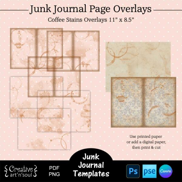 Printable Junk Journal Page Template Bundle