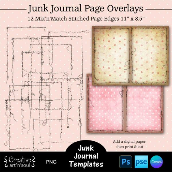 Printable Junk Journal Page Template Bundle