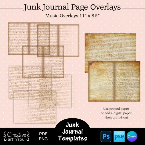 Printable Junk Journal Page Template Bundle