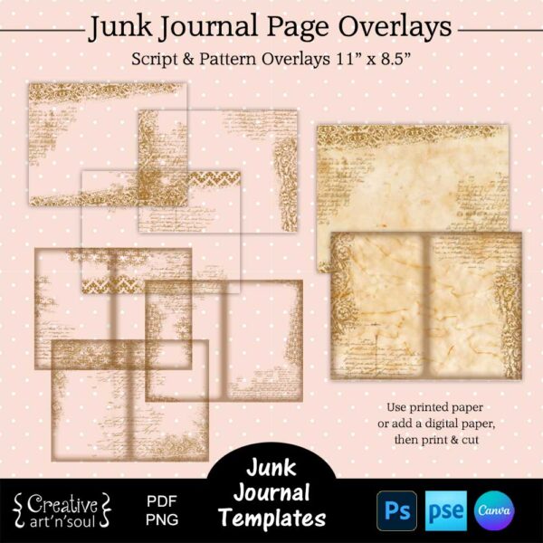 Printable Junk Journal Page Template Bundle