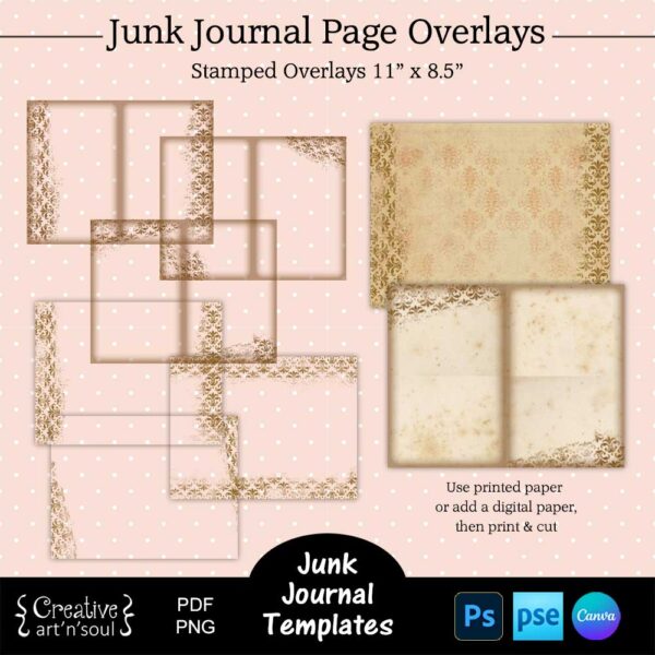 Printable Junk Journal Page Template Bundle