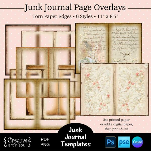 Printable Junk Journal Page Template Bundle