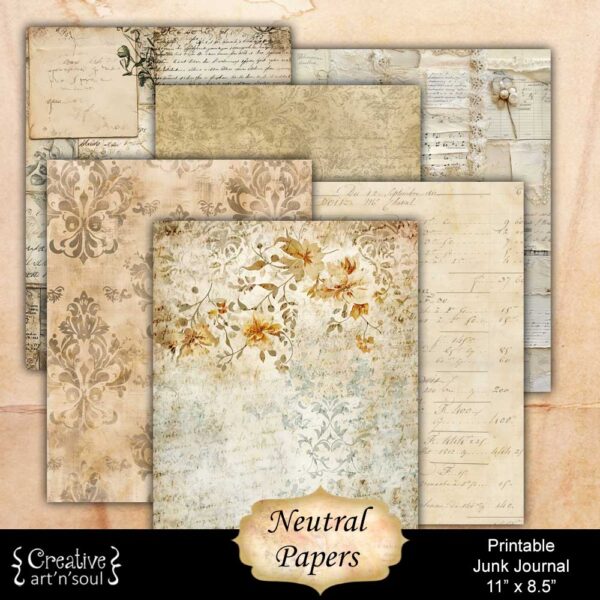 Printable Junk Journal Papers