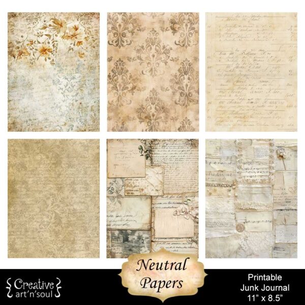 Printable Junk Journal Papers
