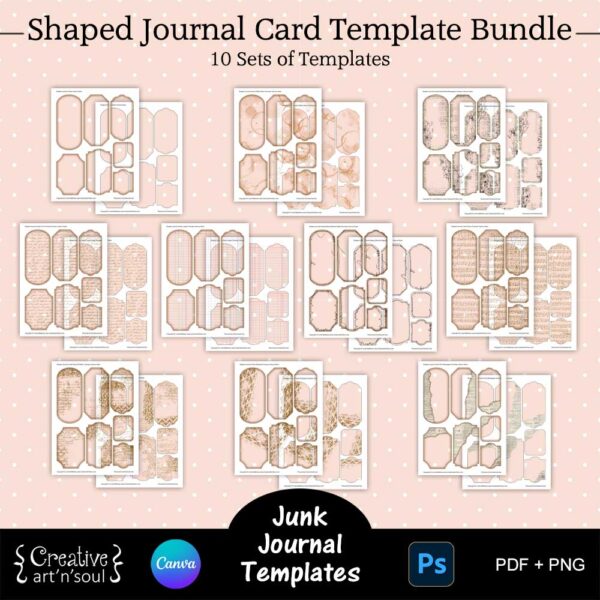 Printable Junk Journal Card Templates Bundle