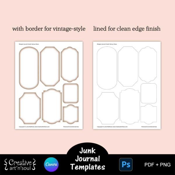 Printable Junk Journal Card Templates Bundle